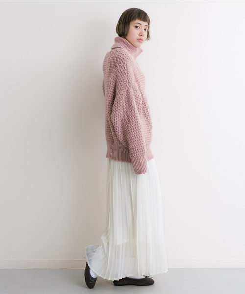 MERLOT（メルロー）の「シフォンマキシプリーツスカート575-6527TK（スカート・レディース・アイボリー/ブラック/カーキ/ピンク/ブルー/ベージュ・FREE）」の15枚目の写真