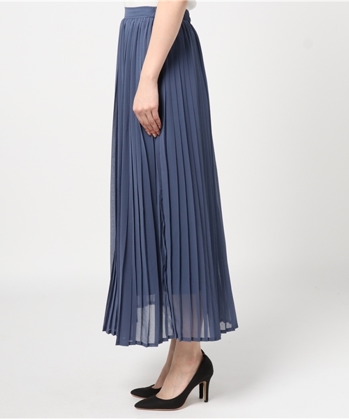 MERLOT（メルロー）の「シフォンマキシプリーツスカート575-6527TK（スカート・レディース・アイボリー/ブラック/カーキ/ピンク/ブルー/ベージュ・FREE）」の8枚目の写真