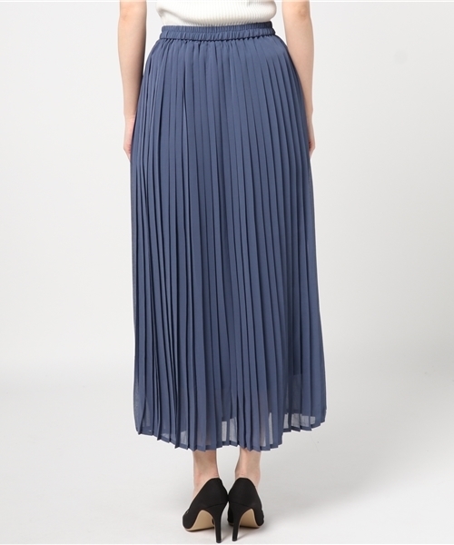 MERLOT（メルロー）の「シフォンマキシプリーツスカート575-6527TK（スカート・レディース・アイボリー/ブラック/カーキ/ピンク/ブルー/ベージュ・FREE）」の9枚目の写真