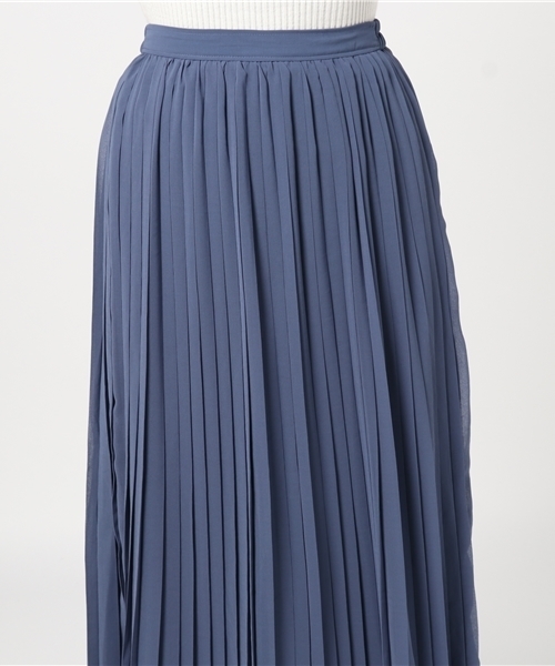 MERLOT（メルロー）の「シフォンマキシプリーツスカート575-6527TK（スカート・レディース・アイボリー/ブラック/カーキ/ピンク/ブルー/ベージュ・FREE）」の10枚目の写真