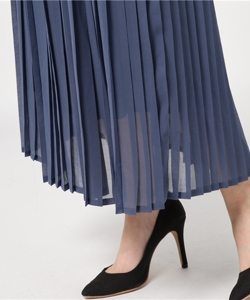 MERLOT（メルロー）の「シフォンマキシプリーツスカート575-6527TK（スカート・レディース・アイボリー/ブラック/カーキ/ピンク/ブルー/ベージュ・FREE）」の12枚目の写真