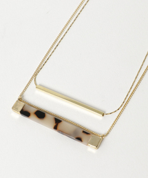 INTERPLANET | スクエアべっ甲2連ネックレス(ネックレス)