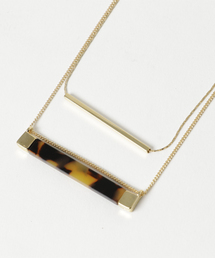 INTERPLANET | スクエアべっ甲2連ネックレス(ネックレス)