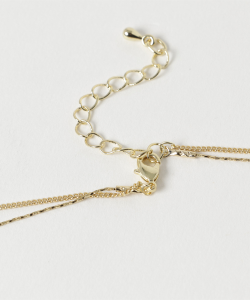 INTERPLANET（インタープラネット）の「スクエアべっ甲2連ネックレス（ネックレス・レディース・ベージュ/ブルー/ブラウン・フリー）」の5枚目の写真