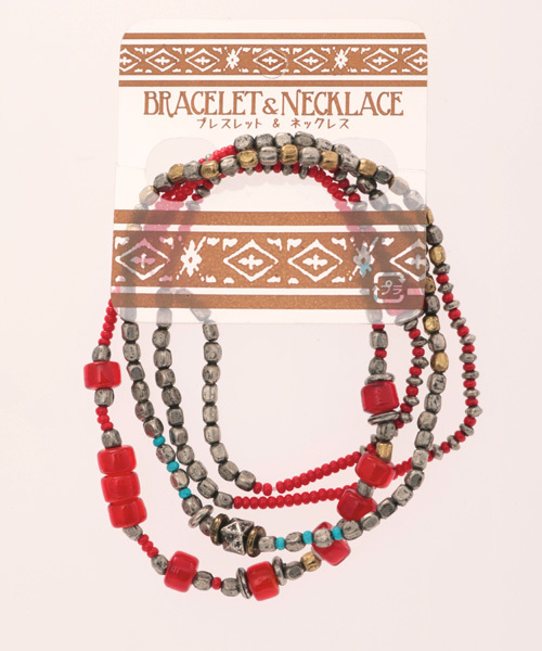 チャイハネ（チャイハネ）の「【チャイハネ】ジェイミーMEN'Sブレス＆ネックレス（ブレスレット・メンズ・ブラック/レッド/アクア・FREE）」の5枚目の写真