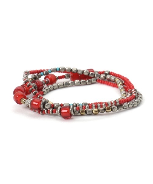 チャイハネ（チャイハネ）の「【チャイハネ】ジェイミーMEN'Sブレス＆ネックレス（ブレスレット・メンズ・ブラック/レッド/アクア・FREE）」の4枚目の写真