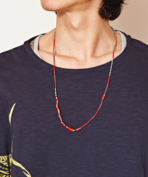 チャイハネ（チャイハネ）の「【チャイハネ】ジェイミーMEN'Sブレス＆ネックレス（ブレスレット・メンズ・ブラック/レッド/アクア・FREE）」の6枚目の写真