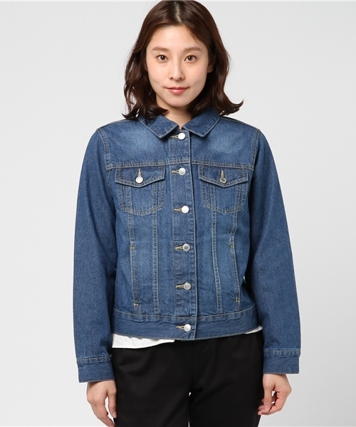 Honeys（ハニーズ）の「Ｇジャン（デニムジャケット・レディース・ブルー/ライトインディゴブルー・M/S/L）」の3枚目の写真