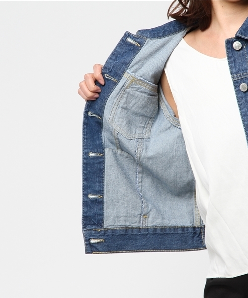 Honeys（ハニーズ）の「Ｇジャン（デニムジャケット・レディース・ブルー/ライトインディゴブルー・M/S/L）」の11枚目の写真