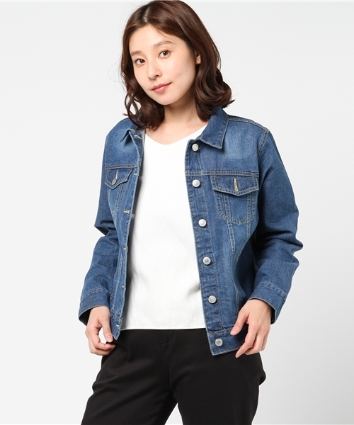 Honeys（ハニーズ）の「Ｇジャン（デニムジャケット・レディース・ブルー/ライトインディゴブルー・M/S/L）」の13枚目の写真