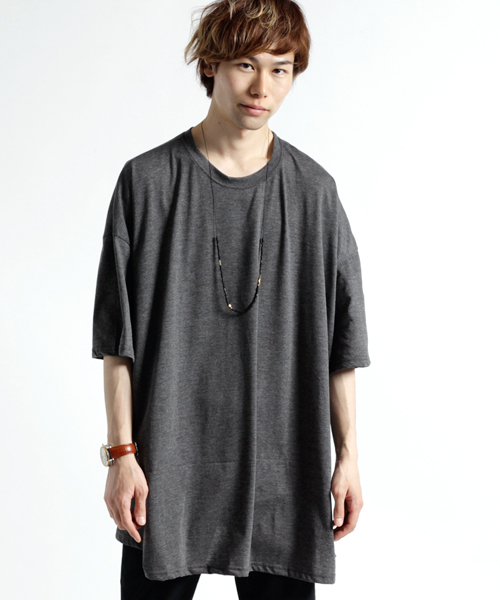 MONO-MART(モノマート)の「スーパーオーバーサイズ ドロップショルダー カットソー ビッグシルエット Tシャツ(Tシャツ/カットソー・メンズ・オフホワイト/グレー/ブルー/ブラック/オリーブ/チャコール/ベージュ/ネイビー・FREE)」の5枚目の写真