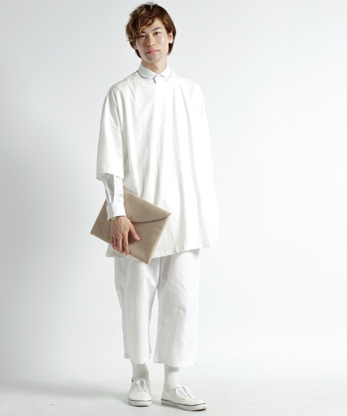 MONO-MART(モノマート)の「スーパーオーバーサイズ ドロップショルダー カットソー ビッグシルエット Tシャツ(Tシャツ/カットソー・メンズ・オフホワイト/グレー/ブルー/ブラック/オリーブ/チャコール/ベージュ/ネイビー・FREE)」の15枚目の写真