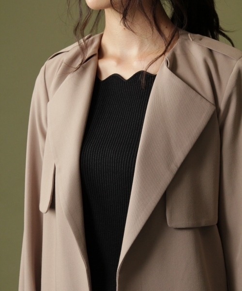 Andemiu（アンデミュウ）の「トロミトレンチコート768895（トレンチコート・レディース・ベージュ/ピンク/グレー・MEDIUM/SMALL）」の13枚目の写真