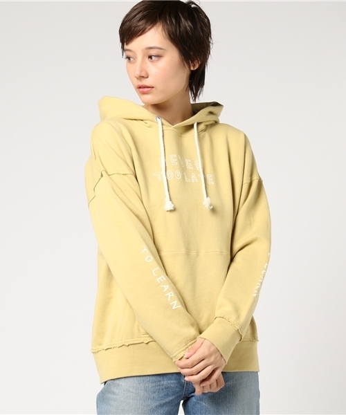 CUBE SUGAR(キューブシュガー)の「裏毛 プルオーバーパーカー(パーカー・レディース・ホワイト/ブラック/トップグレー/カーキ/ネイビー/イエロー・M)」の6枚目の写真