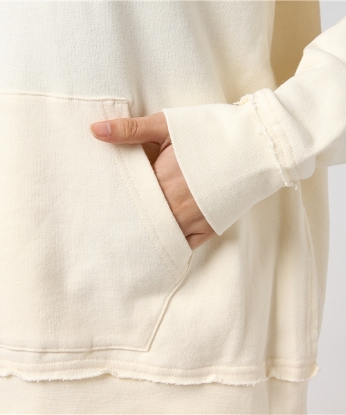 CUBE SUGAR(キューブシュガー)の「裏毛 プルオーバーパーカー(パーカー・レディース・ホワイト/ブラック/トップグレー/カーキ/ネイビー/イエロー・M)」の12枚目の写真