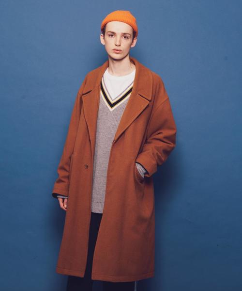 MONKEY TIME（モンキータイム）の「＜monkey time＞ MELTON OVERCOAT/コート ◆（トレンチコート・メンズ・ブラック/ブラウン/グレー・MEDIUM/X-LARGE/LARGE/SMALL）」の5枚目の写真