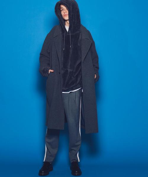 MONKEY TIME（モンキータイム）の「＜monkey time＞ MELTON OVERCOAT/コート ◆（トレンチコート・メンズ・ブラック/ブラウン/グレー・MEDIUM/X-LARGE/LARGE/SMALL）」の19枚目の写真