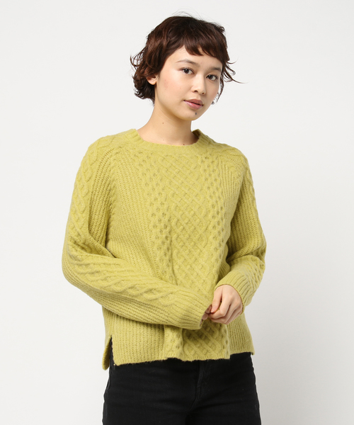Lugnoncure（ルノンキュール）の「ケーブル柄プルオーバー（ニット/セーター・レディース・グレー/オフホワイト/イエロー/ブルー・MEDIUM）」の4枚目の写真