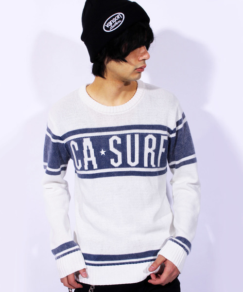 ８(eight)（エイト）の「SURF 星条旗 ロゴ ニットセーター（ニット/セーター・メンズ・ホワイト系その他/ブルー系その他/ホワイト系その他2/ブルー系その他2・MEDIUM/LARGE）」の2枚目の写真