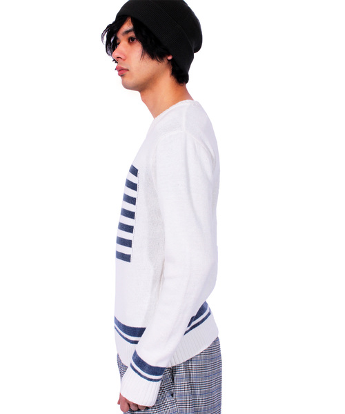 ８(eight)（エイト）の「SURF 星条旗 ロゴ ニットセーター（ニット/セーター・メンズ・ホワイト系その他/ブルー系その他/ホワイト系その他2/ブルー系その他2・MEDIUM/LARGE）」の9枚目の写真