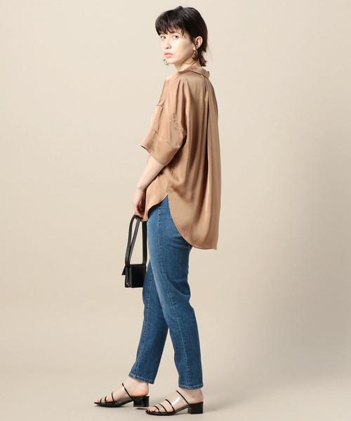 upperhights（アッパーハイツ）の「＜UPPER HIGHTS＞THE SHIRT 24 オープンカラーシャツ о（シャツ/ブラウス・レディース・ブラウン/ライラック・1）」の9枚目の写真