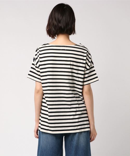 CUBE SUGAR（キューブシュガー）の「CUBE SUGAR/キューブシュガー　刺繍ボートネックプルオーバー（Tシャツ/カットソー・レディース・ブラック/ターコイズブルー/レッド・FREE）」の5枚目の写真