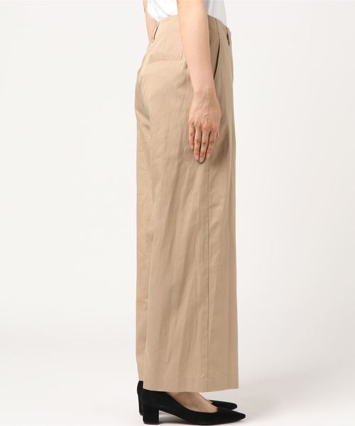 ベージュ ワイドパンツ コットン NATURAL BEAUTY BASIC（ナチュラルビューティーベーシック）の
