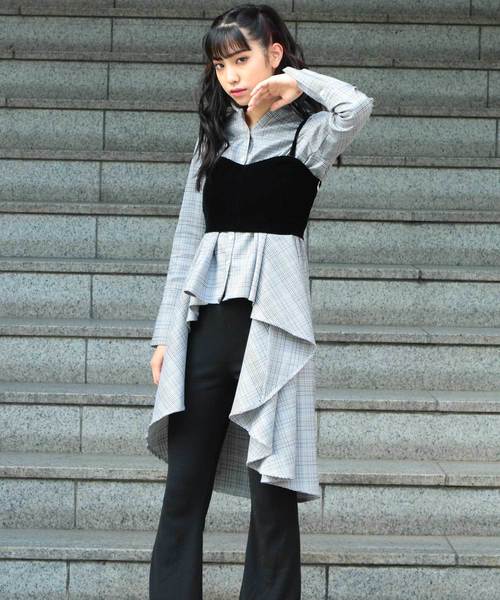 Spiralgirl スパイラルガール の Web限定 バックロングシャツ ビスチェセット シャツ ブラウス Wear