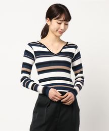 デコルテデザインタイトニットTOPS