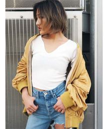 GYDA | デコルテデザインタイトニットTOPS(ニット/セーター)