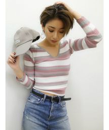 GYDA | デコルテデザインタイトニットTOPS(ニット/セーター)