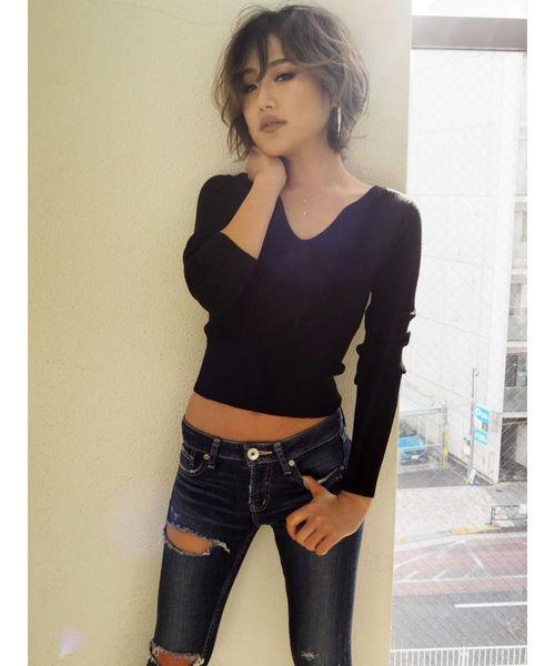 GYDA（ジェイダ）の「デコルテデザインタイトニットTOPS（ニット/セーター・レディース・ブラック/オフホワイト/その他/その他2・FREE）」の16枚目の写真