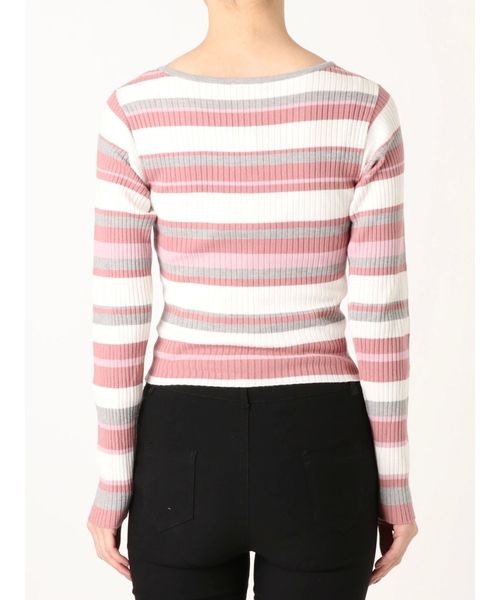 GYDA（ジェイダ）の「デコルテデザインタイトニットTOPS（ニット/セーター・レディース・ブラック/オフホワイト/その他/その他2・FREE）」の9枚目の写真