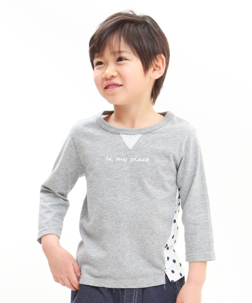 RAGMART(ラグマート)の「背面切替7分袖Tシャツ(Tシャツ/カットソー)」|グレー