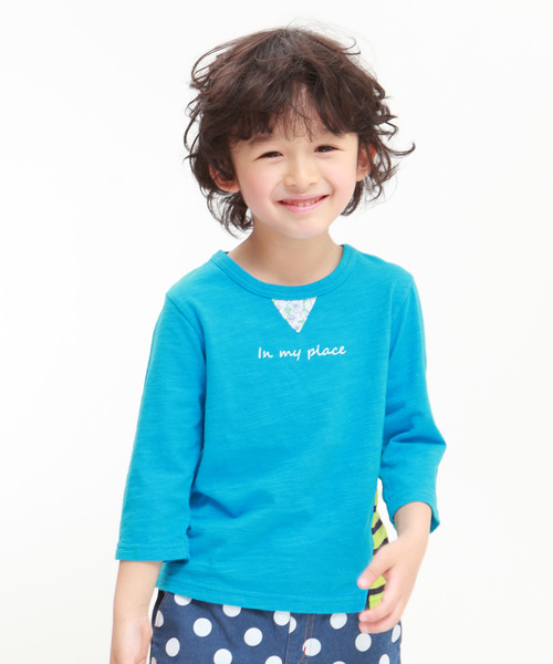 RAGMART(ラグマート)の「背面切替7分袖Tシャツ(Tシャツ/カットソー)」|ブルー