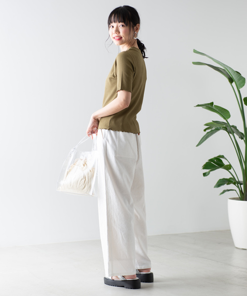 WEGO（ウィゴー）の「WEGO/リブメロウハイネックTシャツ（Tシャツ/カットソー・レディース・ホワイト/ブラック/カーキ/イエロー/オレンジ/ライトブラウン/パープル・FREE）」の16枚目の写真