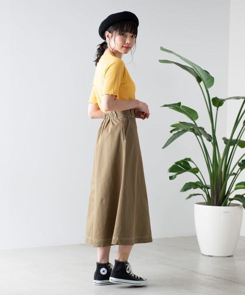 WEGO（ウィゴー）の「WEGO/リブメロウハイネックTシャツ（Tシャツ/カットソー・レディース・ホワイト/ブラック/カーキ/イエロー/オレンジ/ライトブラウン/パープル・FREE）」の19枚目の写真