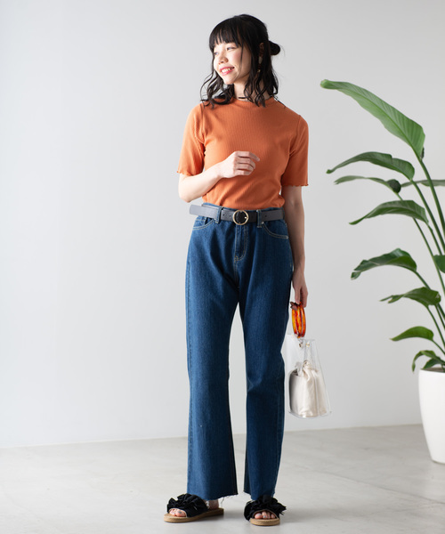 WEGO（ウィゴー）の「WEGO/リブメロウハイネックTシャツ（Tシャツ/カットソー・レディース・ホワイト/ブラック/カーキ/イエロー/オレンジ/ライトブラウン/パープル・FREE）」の20枚目の写真