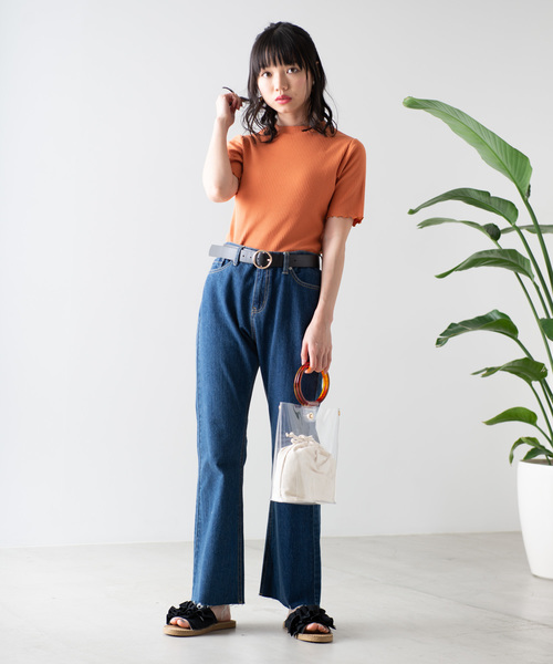 WEGO（ウィゴー）の「WEGO/リブメロウハイネックTシャツ（Tシャツ/カットソー・レディース・ホワイト/ブラック/カーキ/イエロー/オレンジ/ライトブラウン/パープル・FREE）」の21枚目の写真