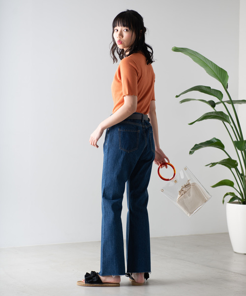 WEGO（ウィゴー）の「WEGO/リブメロウハイネックTシャツ（Tシャツ/カットソー・レディース・ホワイト/ブラック/カーキ/イエロー/オレンジ/ライトブラウン/パープル・FREE）」の22枚目の写真