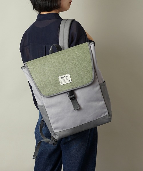 moz(モズ)の「moz(モズ) かぶせリュック/バックパック ZZEI-12(バックパック/リュック・レディース・トリコロール/ネイビー/ブラック/グレー系2/グレー系1/グレー系その他2/ミント/モスグリーン・ONE SIZE)」の9枚目の写真