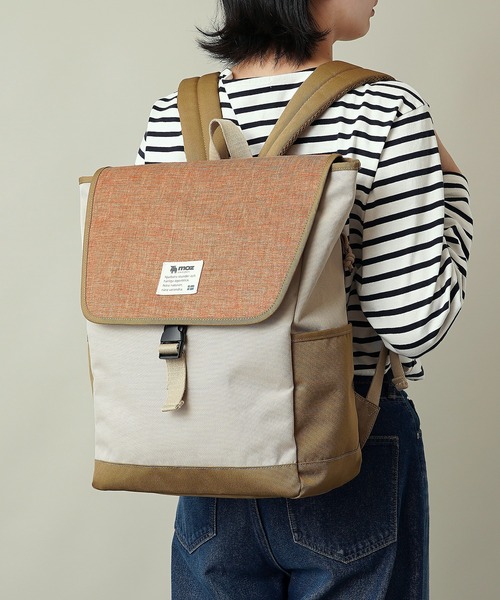moz(モズ)の「moz(モズ) かぶせリュック/バックパック ZZEI-12(バックパック/リュック・レディース・トリコロール/ネイビー/ブラック/グレー系2/グレー系1/グレー系その他2/ミント/モスグリーン/オレンジ・ONE SIZE)」の13枚目の写真