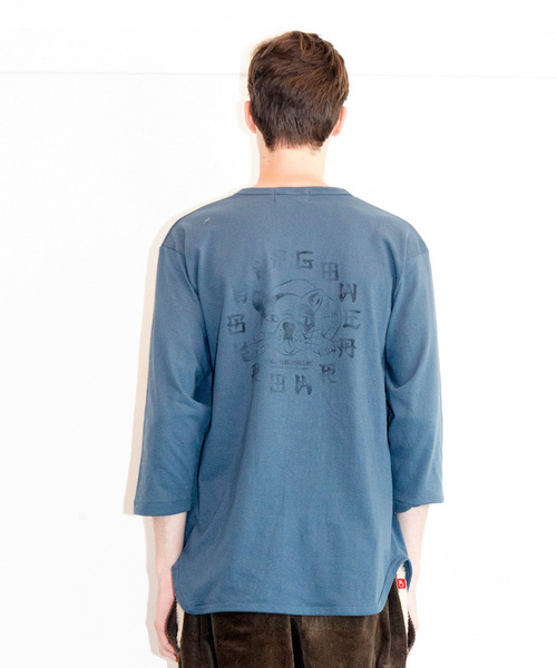 VIRGOwearworks(ヴァルゴウェアワークス)の「CIRCLE HAPPY EMB 3/4(Tシャツ/カットソー・メンズ・インディゴブルー/ホワイト/ブラック・4/2/3)」の7枚目の写真