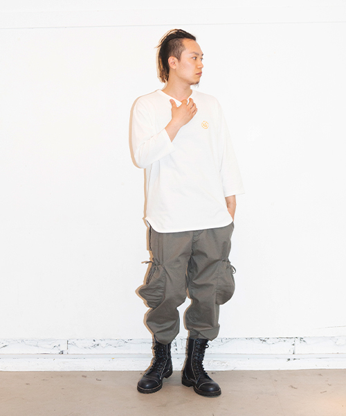 VIRGOwearworks(ヴァルゴウェアワークス)の「CIRCLE HAPPY EMB 3/4(Tシャツ/カットソー・メンズ・インディゴブルー/ホワイト/ブラック・4/2/3)」の21枚目の写真