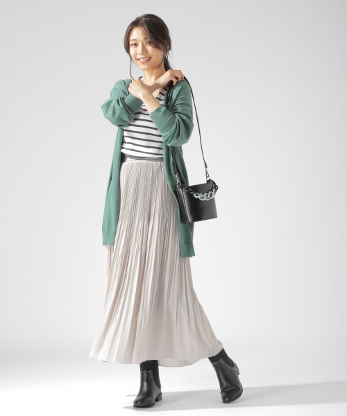 BAYFLOW（ベイフロー）の「カラームジプリーツスカート（スカート・レディース・ライトグレー/レッド・SMALL/MEDIUM）」の7枚目の写真