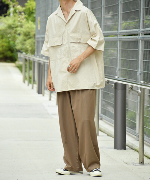 kutir（クティール）の「リングドットオープンカラーシャツ（シャツ/ブラウス・メンズ・ブラック/オフホワイト/ボルドー・MEDIUM/LARGE）」の4枚目の写真