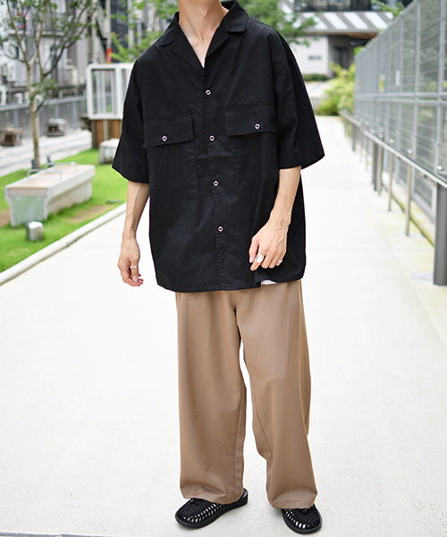 kutir（クティール）の「リングドットオープンカラーシャツ（シャツ/ブラウス・メンズ・ブラック/オフホワイト/ボルドー・MEDIUM/LARGE）」の11枚目の写真