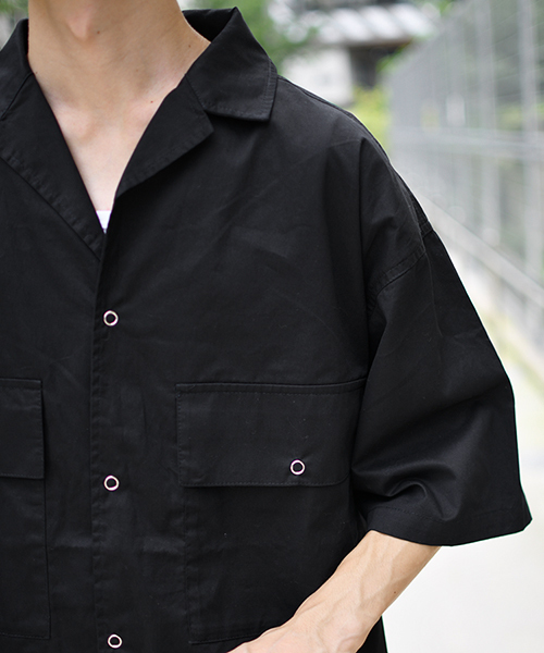 kutir（クティール）の「リングドットオープンカラーシャツ（シャツ/ブラウス・メンズ・ブラック/オフホワイト/ボルドー・MEDIUM/LARGE）」の17枚目の写真