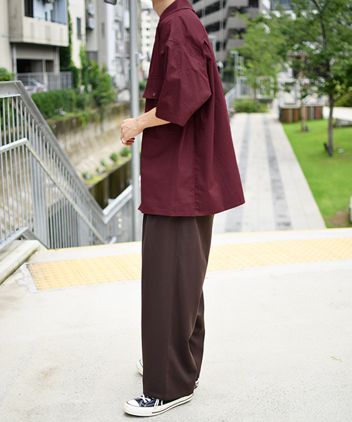 kutir（クティール）の「リングドットオープンカラーシャツ（シャツ/ブラウス・メンズ・ブラック/オフホワイト/ボルドー・MEDIUM/LARGE）」の19枚目の写真