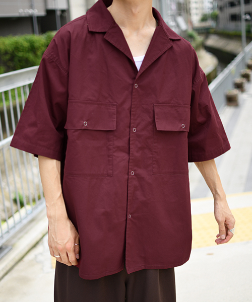 kutir（クティール）の「リングドットオープンカラーシャツ（シャツ/ブラウス・メンズ・ブラック/オフホワイト/ボルドー・MEDIUM/LARGE）」の21枚目の写真